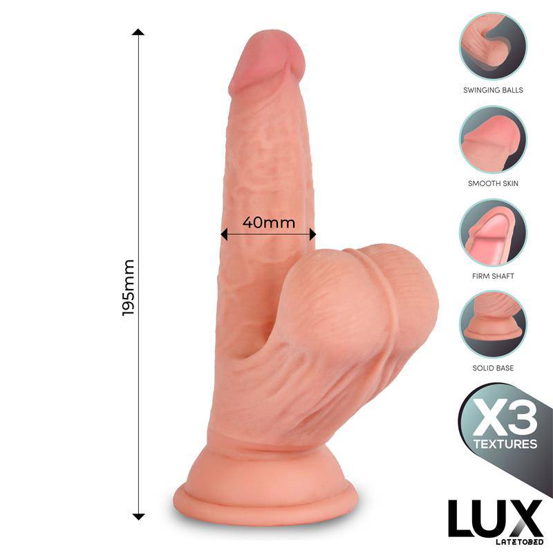 Lars Triple Density Dildo with Swinging Balls 7.6 - secretsextoys.store