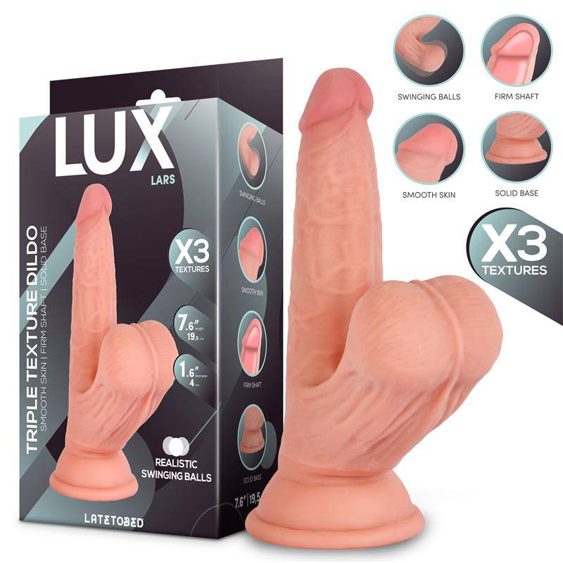 Lars Triple Density Dildo with Swinging Balls 7.6 - secretsextoys.store