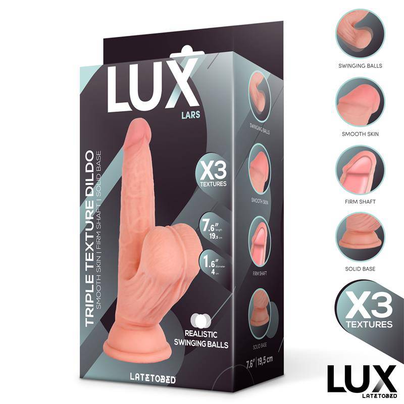Lars Triple Density Dildo with Swinging Balls 7.6 - secretsextoys.store
