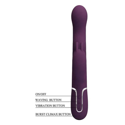 Laursen Vibrator with Waving Modes, luxury massager with G-spot and clitoral stimulation, medical-grade silicone buttons displayed