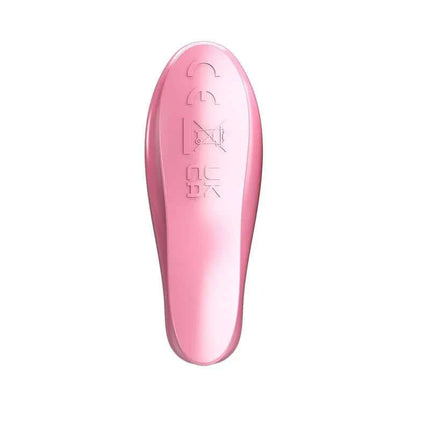 Leaf Vibrating Nipple Clamps with pink design and 10 vibration functions for versatile stimulation, shown in detail.