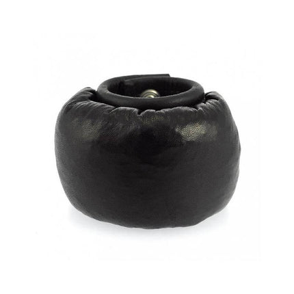 Black Leather Ballstretcher for enhanced sensation and comfort in intimate wear.