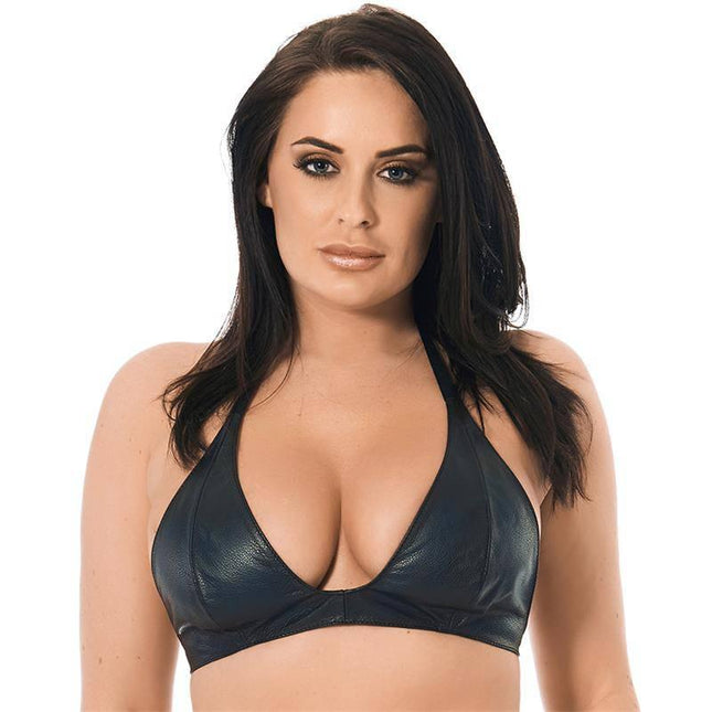 Leather Bra One size - premium leather, neck-attached, hands-free silhouette for confident wearers.