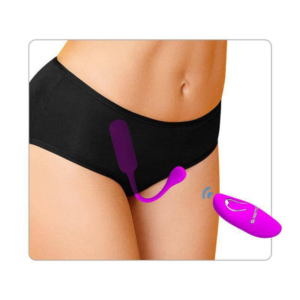 Lechies Vibrating Egg with Remote Control USB shown for discreet use under clothing with wireless remote control feature.