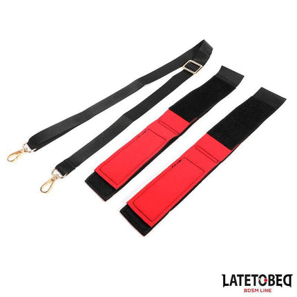 Leg Open Restraints Set in neoprene and metal, part of Latetobed BDSM collection, featuring adjustable design for secure restraint play.
