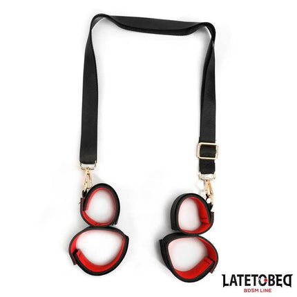 Leg Open Restraints Set from Latetobed BDSM Line with adjustable neoprene and metal design for secure and comfortable restraint play.