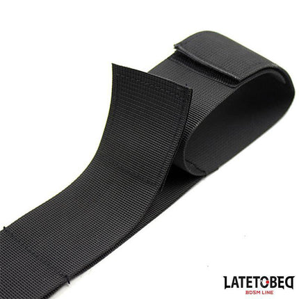 Latetobed BDSM Line leg spreader strap with Velcro closure for secure adjustment and comfort.