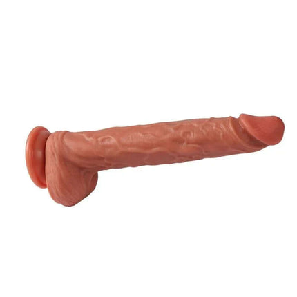 Len Dildo Double-layered silicone 10.43 with lifelike design and dual-layer silicone for enhanced realism. Perfect for solo or couples use.