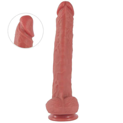 Len Dildo Double-layered silicone 10.43 with realistic texture and dual-layer design for enhanced pleasure