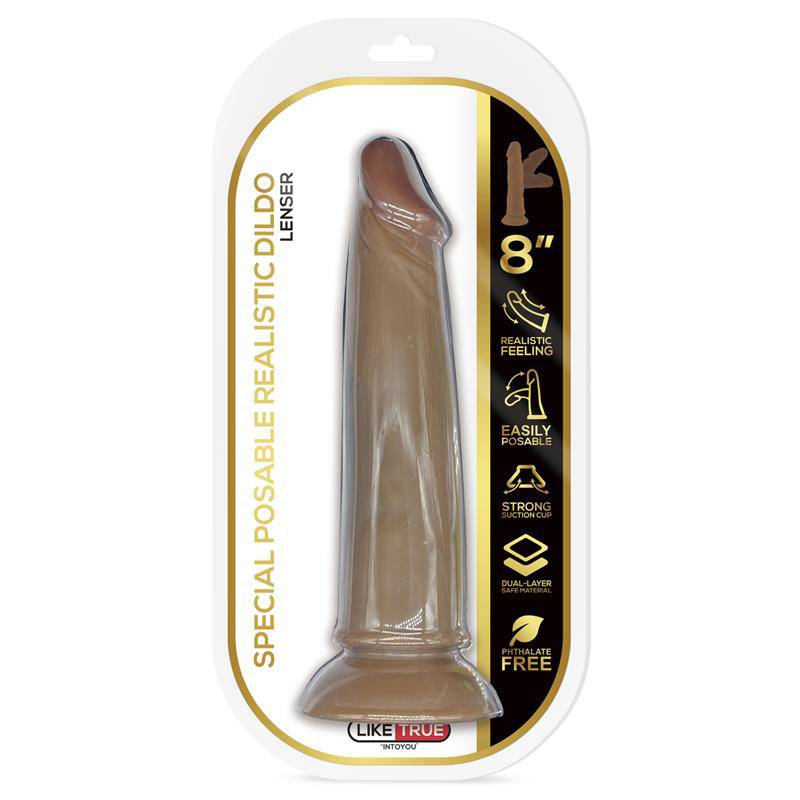 Lenser Articulable - Posable Realistic Dildo 8 Brown - secretsextoys.store