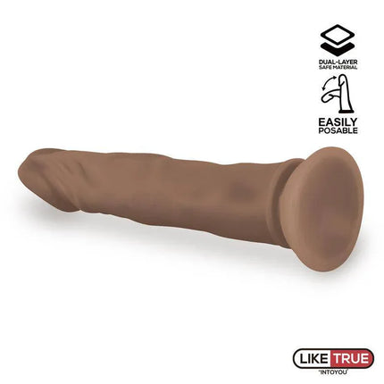 Lenser Articulable-Posable Realistic Dildo 8 Brown in brown with dual-layer safe material.