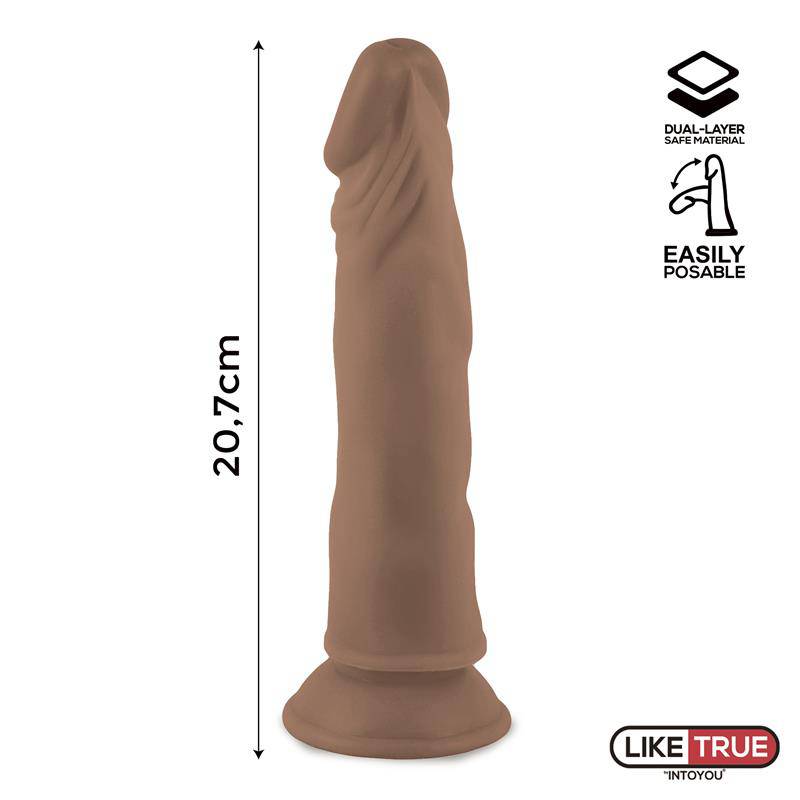Lenser Articulable - Posable Realistic Dildo 8 Brown - secretsextoys.store