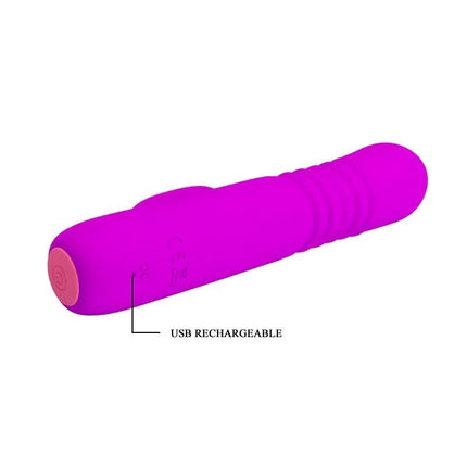 Leopold Thrusting Vibe USB Silicone in vibrant pink, featuring a sleek design for powerful stimulation; USB rechargeable for convenience.