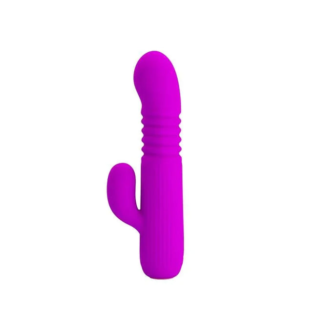 Leopold Thrusting Vibe USB Silicone in pink, featuring dual stimulation design with textured silicone for enhanced pleasure.