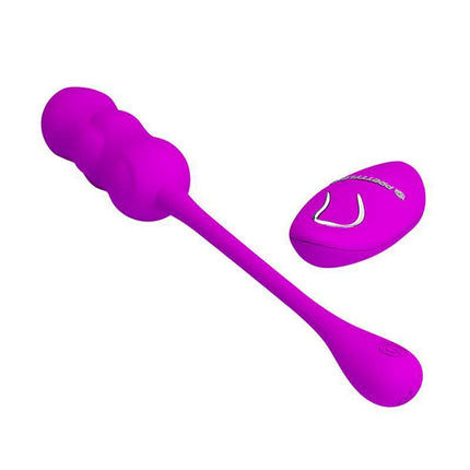 Leshy Vibrating Egg with Remote Control USB in purple, featuring soft silicone design, USB rechargeable function, and waterproof capability.