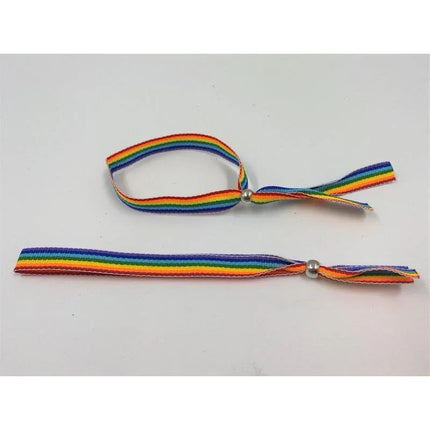 LGBT+ Pride Adjustable Bracelet showcasing rainbow colors, designed for diversity and confidence, easily fits various wrist sizes.
