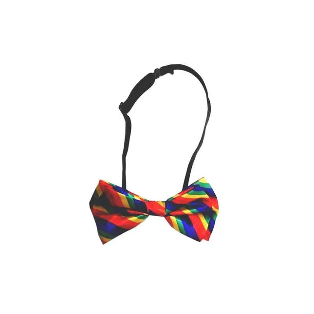 LGBT+ Pride Bow Tie in rainbow colors, showcasing diversity and pride; ideal for parades, formal events, and adding a colorful touch.