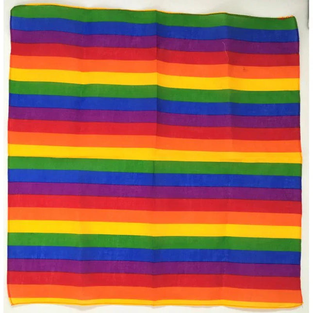 LGBT+ Pride Scarf with rainbow stripes showcasing vibrant colors for LGBTQ+ support and pride events.