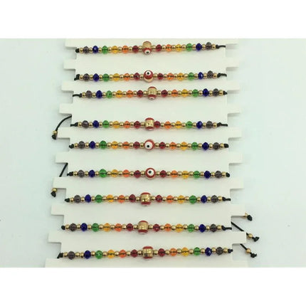 LGBT+ Pride Small Bracelet Turkish Eye featuring vibrant beads and protective charm, perfect for Pride events and daily wear.