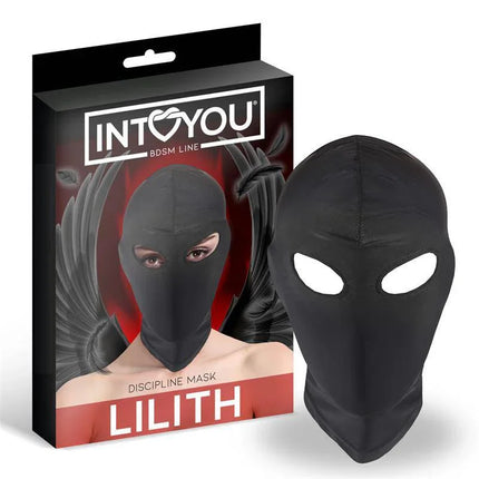 Lilith Incognito Mask with Opening in the Eyes Black packaging and product display.