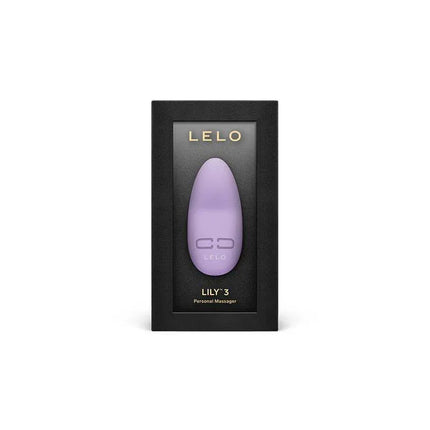 Lily 3 Massager Calm Lavender in packaging, showcasing its discreet and portable design for personal massage experiences.