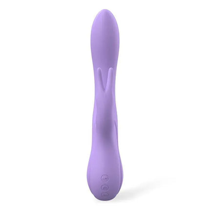 Lindsay Vibe with Anal Chain Liquid Silicone Unibody Flexible 2 Motors dual-motor vibrator in purple with clitoral stimulator.
