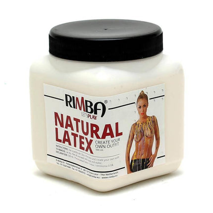 Natural latex body paint 500 ml container with label showing design options