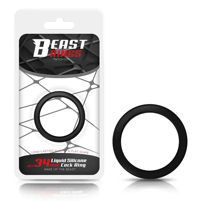 Liquid Silicone Cock Ring 3.4 cm in packaging by Beast Rings