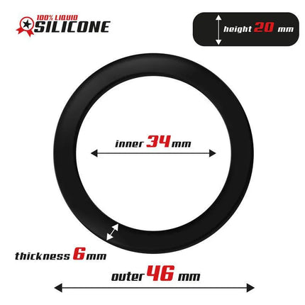 Liquid Silicone Cock Ring 3.4 cm details showing dimensions and features.