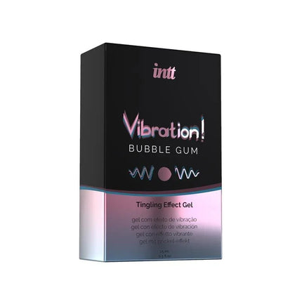 Liquid Vibrator Bubble Gum Aroma 15 ml with tingling effect in black packaging