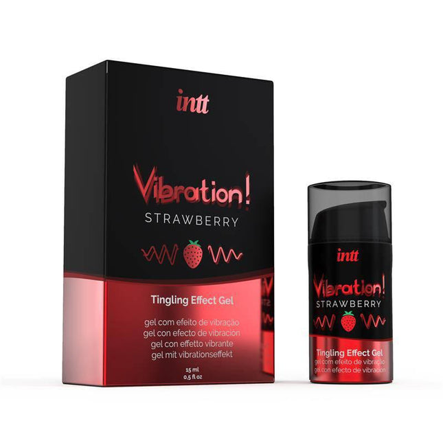Liquid Vibrator Warm Effect Aroma Strawberry 15 ml bottle and packaging