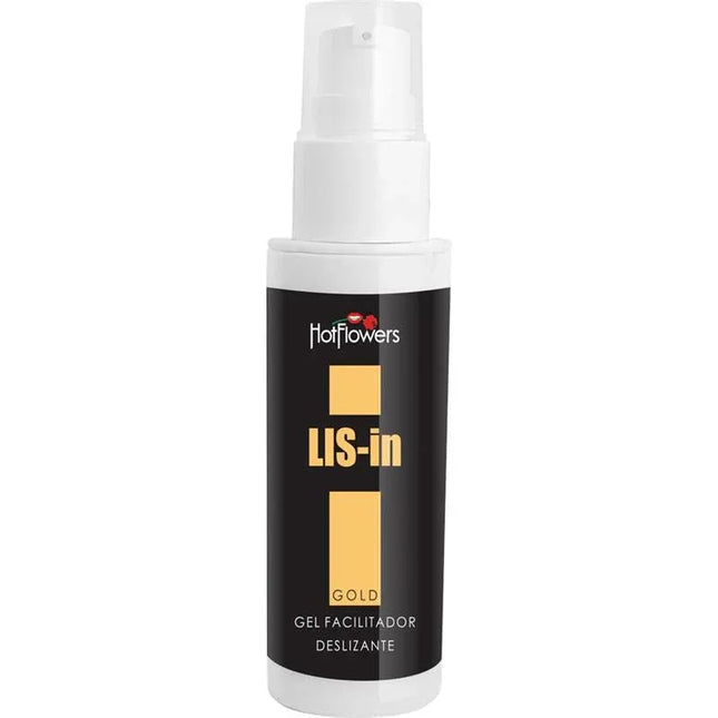 Lis-In Anal Lubricant Gel Super Powerful 30 gr shown in a sleek pump bottle for smooth, comfortable anal relations.
