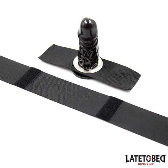 Little Penis Adjustable Leg Black with adjustable strap for discreet personal use, lightweight design for intimate moments.