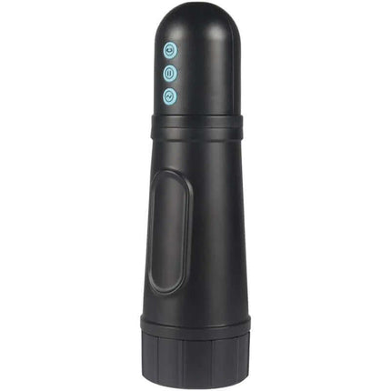 Locker Masturbator with Vibrating and Sucking Efect in black featuring control buttons for adjustable intensity.