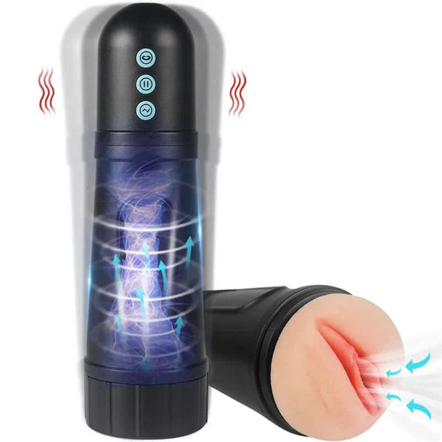 Locker Masturbator with Vibrating and Sucking Efect showcasing realistic design and powerful functions for solo play.