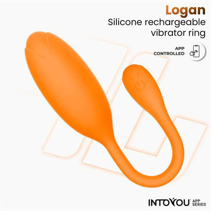 Logan Vibrating Egg with App Unibody Silicone Orange for pleasure and advanced app control from Intoyou® App Series
