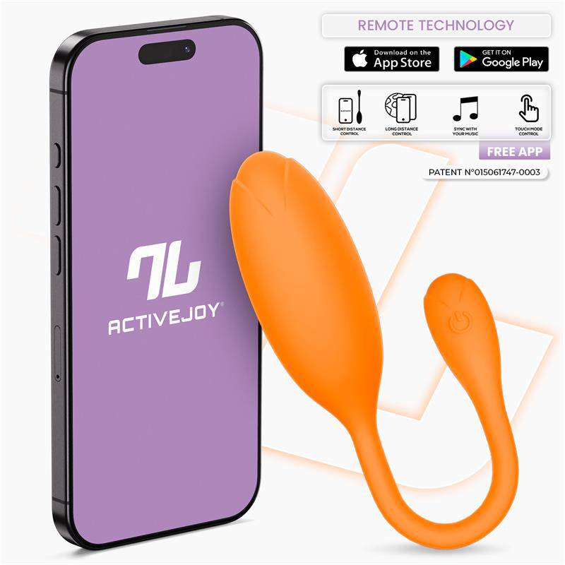 Logan Vibrating Egg with App Unibody Silicone Orange - secretsextoys.store