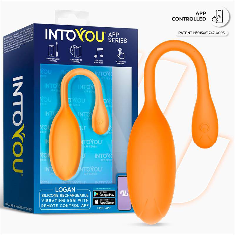 Logan Vibrating Egg with App Unibody Silicone Orange - secretsextoys.store