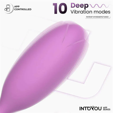 Logan Vibrating Egg with App Unibody Silicone Purple featuring 10 deep vibration modes and app control from Intoyou® App Series.