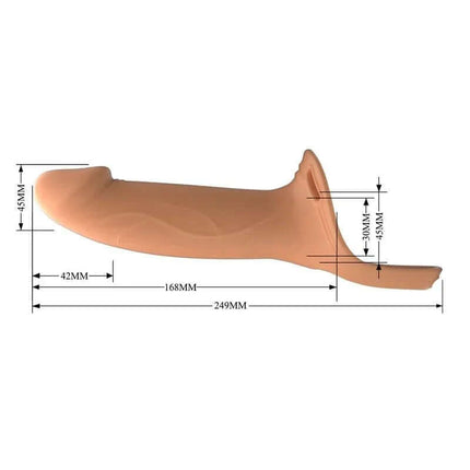 Dimensions of the London Universal StrapOn Harness with Hollow Dildo 6.6