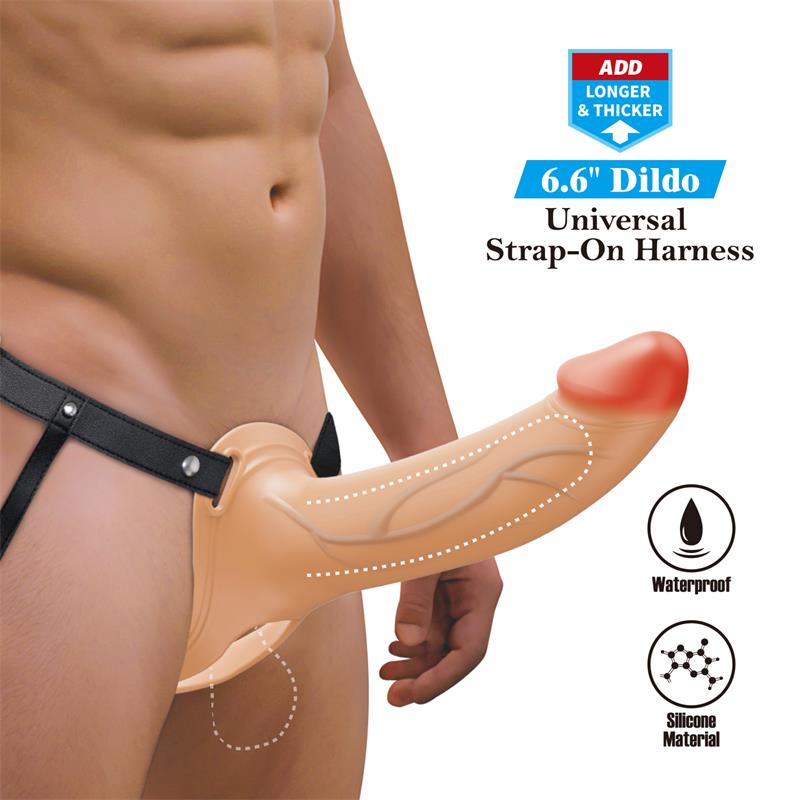 London Universal StrapOn Harness with Hollow Dildo 6.6 - secretsextoys.store
