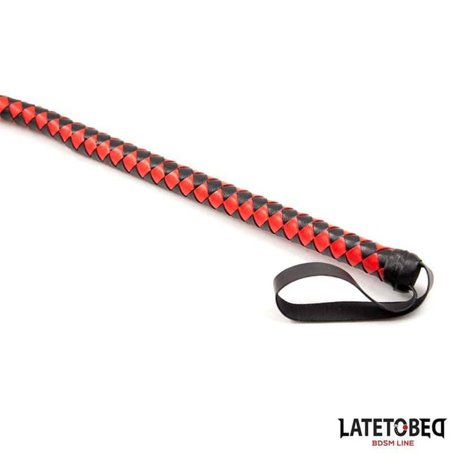Long Whip Blacl and Red 210cm with sleek design for BDSM enthusiasts