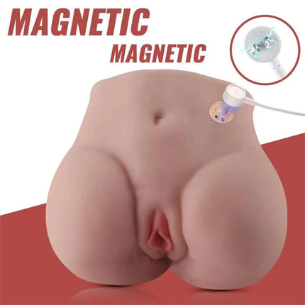 Lore Masturbator with Vibration 2.59kg featuring realistic torso and magnetic vibrating plug for immersive pleasure.