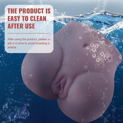 Lore Masturbator with Vibration 2.59kg submerged in water, highlighting its easy cleaning feature.