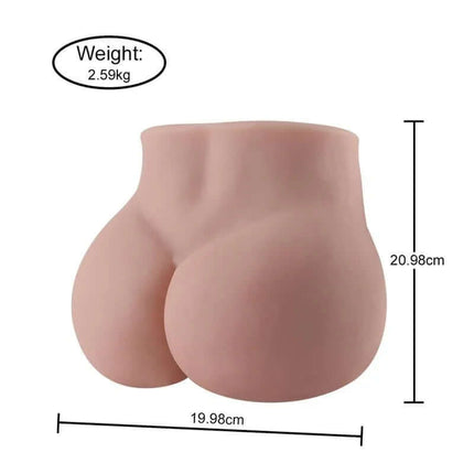 Lore Masturbator with Vibration 2.59kg realistic torso with measurements displayed; lifelike feel designed for immersive pleasure.