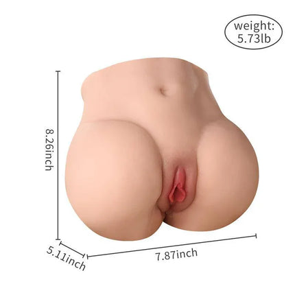 Lorre Realistic Masturbator 2.6 kg with lifelike design, dimensions 20 cm x 21 cm x 13 cm, and TPR material for a tactile experience.