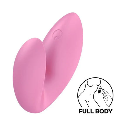 Love Riot Pink finger vibrator with 12 vibration functions, versatile design, and powerful motor, ideal for full body stimulation.