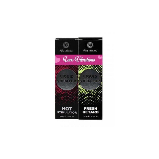 Love Vibrations Hot and Fresh Retard - Liquid Vibrator twin pack in black packaging
