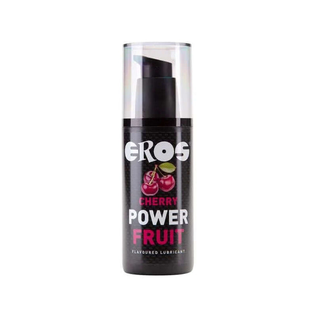 Lub Cherry Power Fruit 125 ml personal lubricant with cherry flavor and smooth glide in a sleek black bottle.