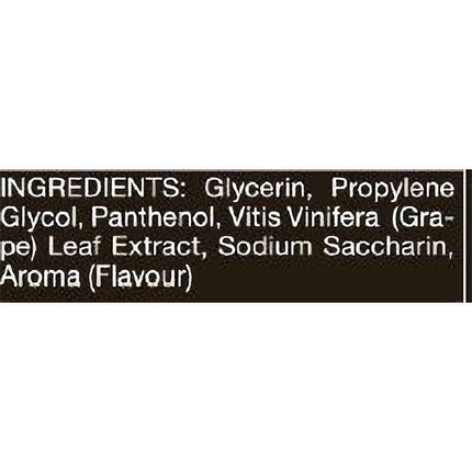 Ingredients label for Lub Tasty Fruits Cherry 100 ml, showing glycerin, propylene glycol, panthenol, and more for smooth lubrication.